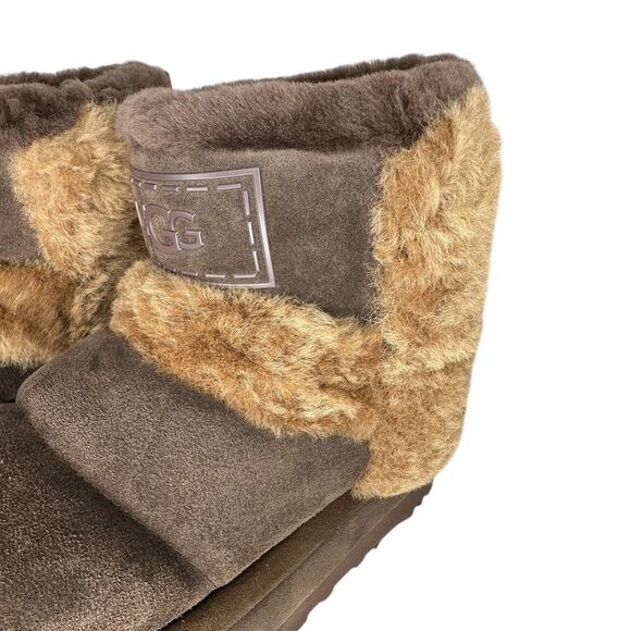 NWOB UGG RARE Chillapeak Brown Suede Fur Ankle Chunky Platform Boots Size 8 - Picture 8 of 12